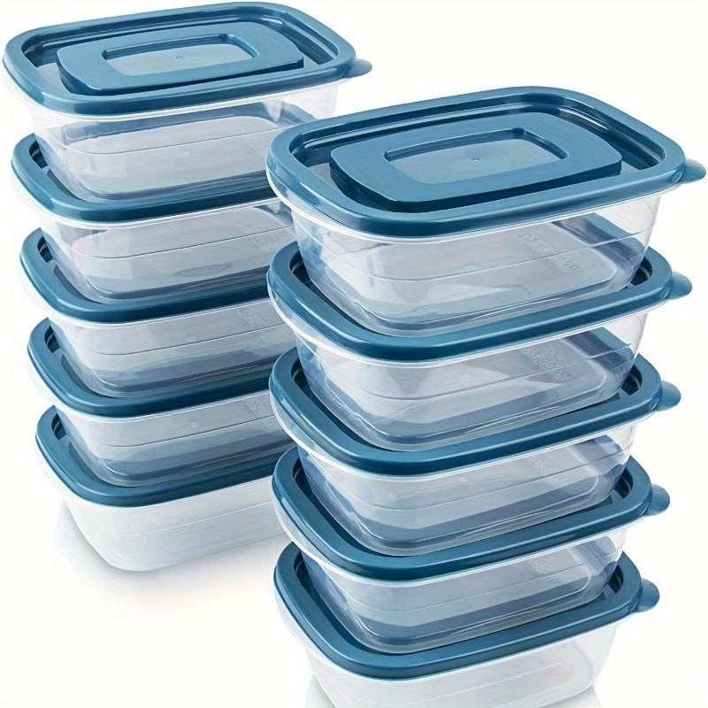 Food Storage Boxes With Lids - A Set of 6 Transparent Stackable