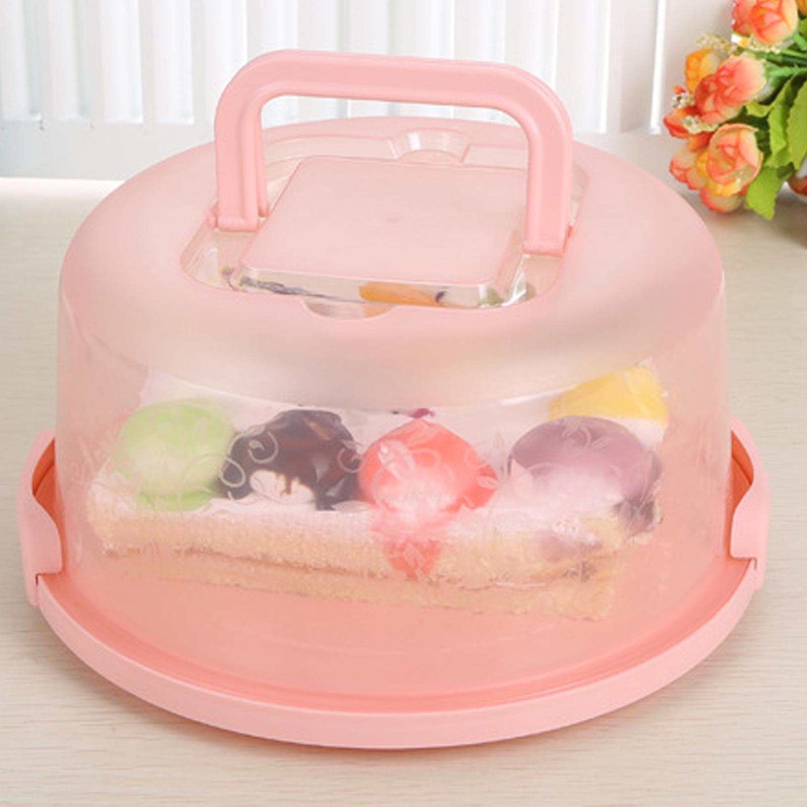 Food Storage Containers Plastic Box - Handheld Cake Carrier Reusable Airtight Box