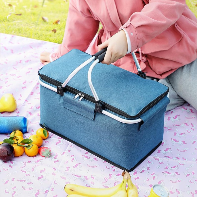 Food Storage Design - Flat Foldable Oxford Picnic Basket With