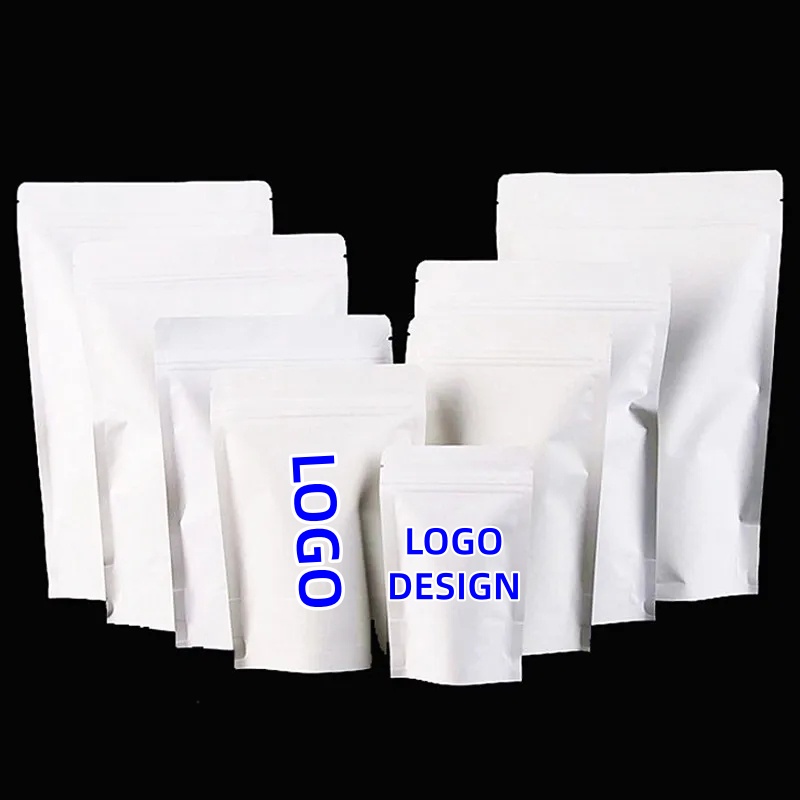 Food Storage Bags Zip Lock Pouch - Bán Buôn Đứng Lên Giấy Trắng