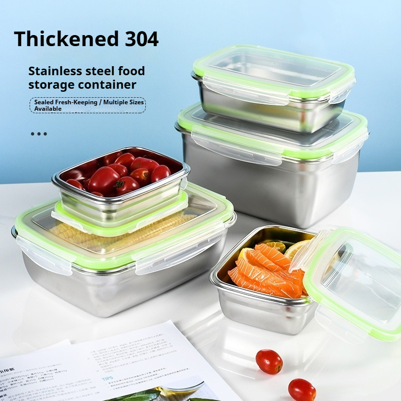 Food Storage Boxes With Lids - 304 Stainless Steel Lunch Box Set