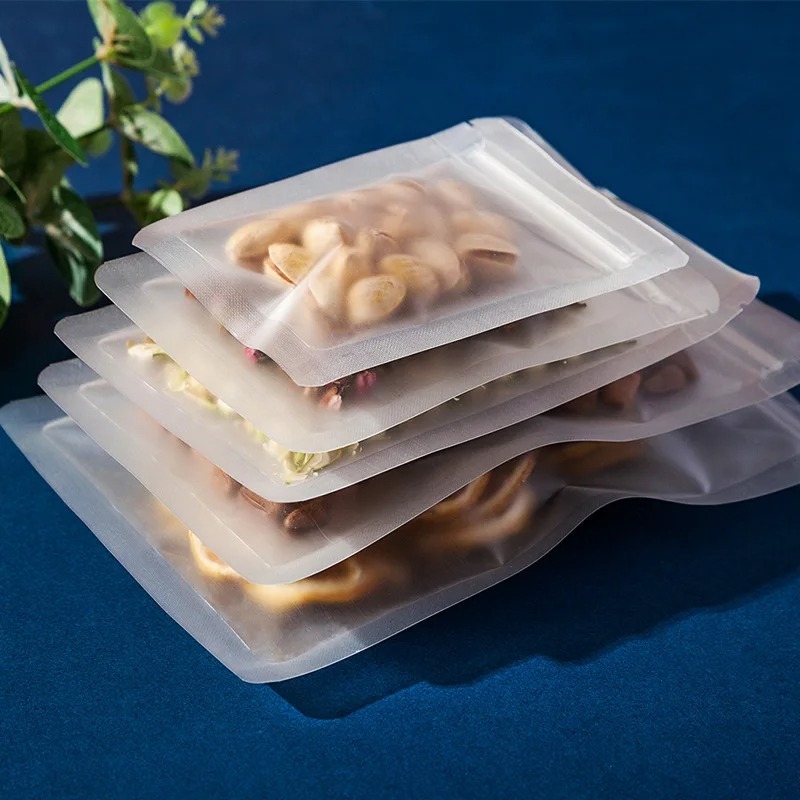 Food Storage Bags Zip Lock Pouch - Frosted Clear Ziplock Bag Food Storage