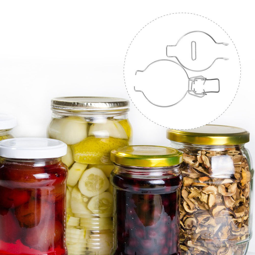 Food Storage Design - 12Pcs Glass Jar Wire Clamps Stainless