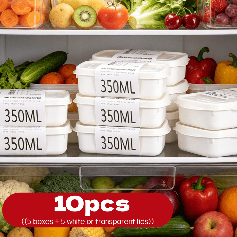 Food Storage Boxes With Lids - 10Pcs Reusable Stackable Food Storage Box