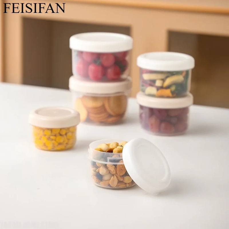 Food Storage Containers Plastic Box - Portable Round Plastic Food Storage Container