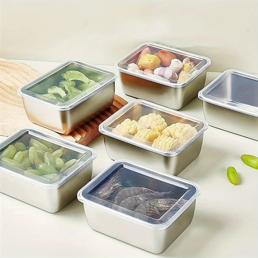 Food Storage With Lids - 1/3/5pcs Stainless Steel Food Storage Box
