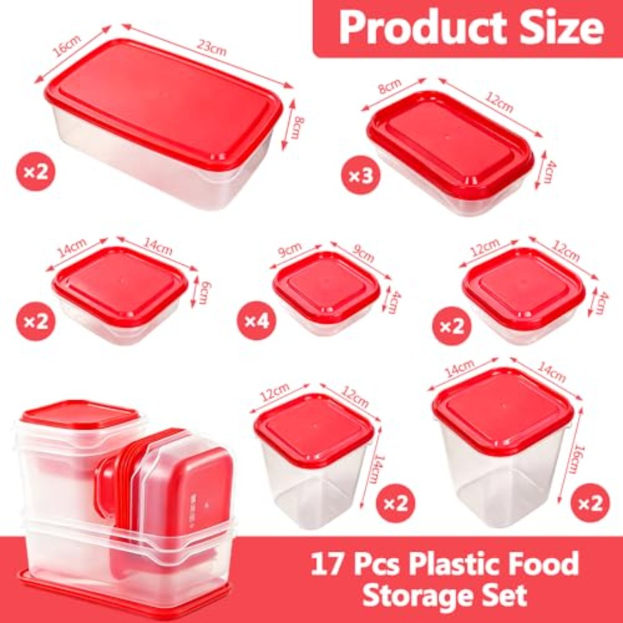 17Pcs Plastic Food Storage Set - đánh giá và giá Food Storage With Lids