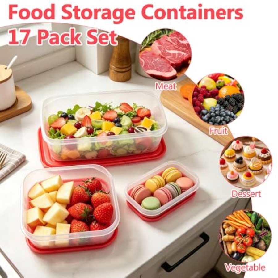 17Pcs Plastic Food Storage Set - đánh giá và giá Food Storage With Lids