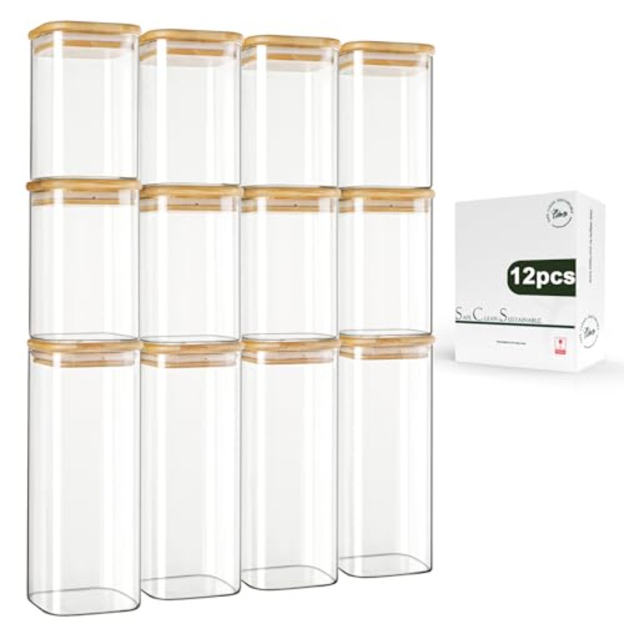 12-Pack Square Glass Storage J - đánh giá và giá Food Storage With Lids