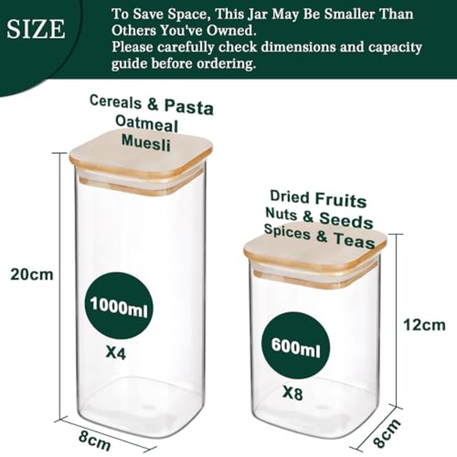 12-Pack Square Glass Storage J - đánh giá và giá Food Storage With Lids