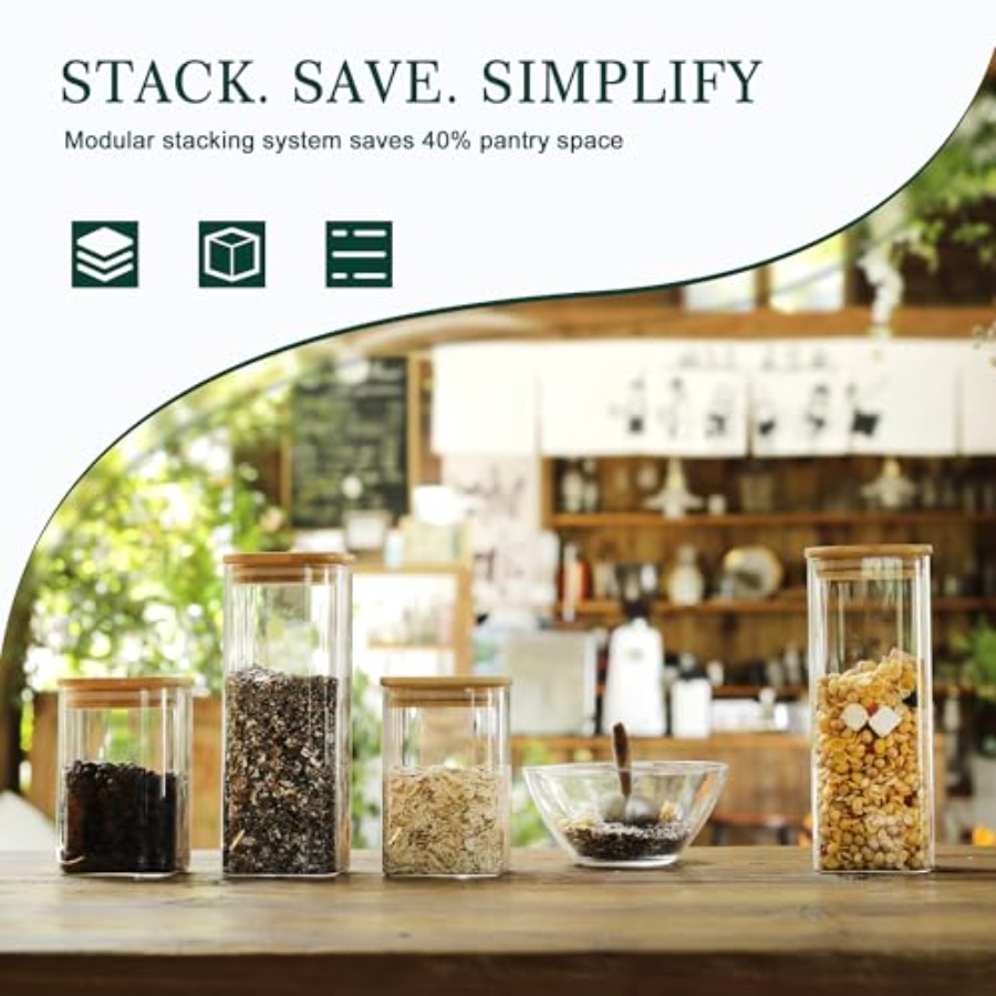 12-Pack Square Glass Storage J - đánh giá và giá Food Storage With Lids