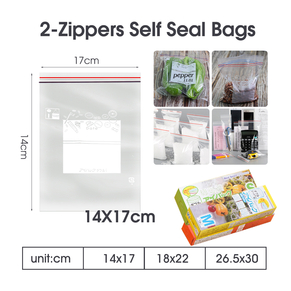 0.12mm Thick Resealable Dual Z - đánh giá và giá Food Storage Bags Zip Lock Pouch