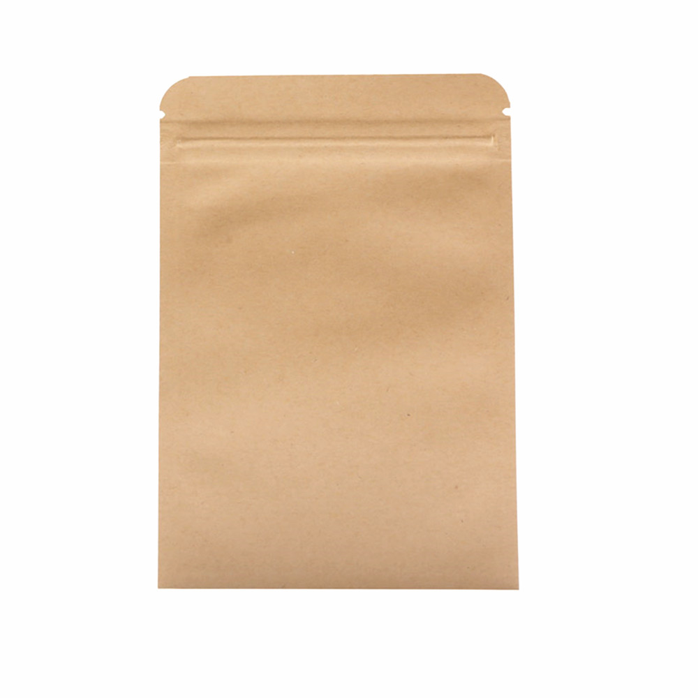 100pcs Brown Kraft Paper Zip L - đánh giá và giá Food Storage Bags Zip Lock Pouch