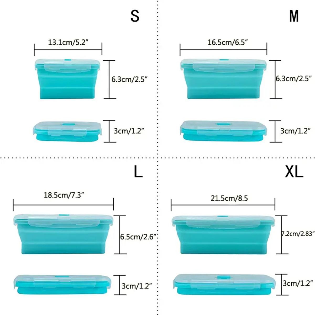 Collapsible Silicone Food Stor - đánh giá và giá Food Storage Boxes With Lids