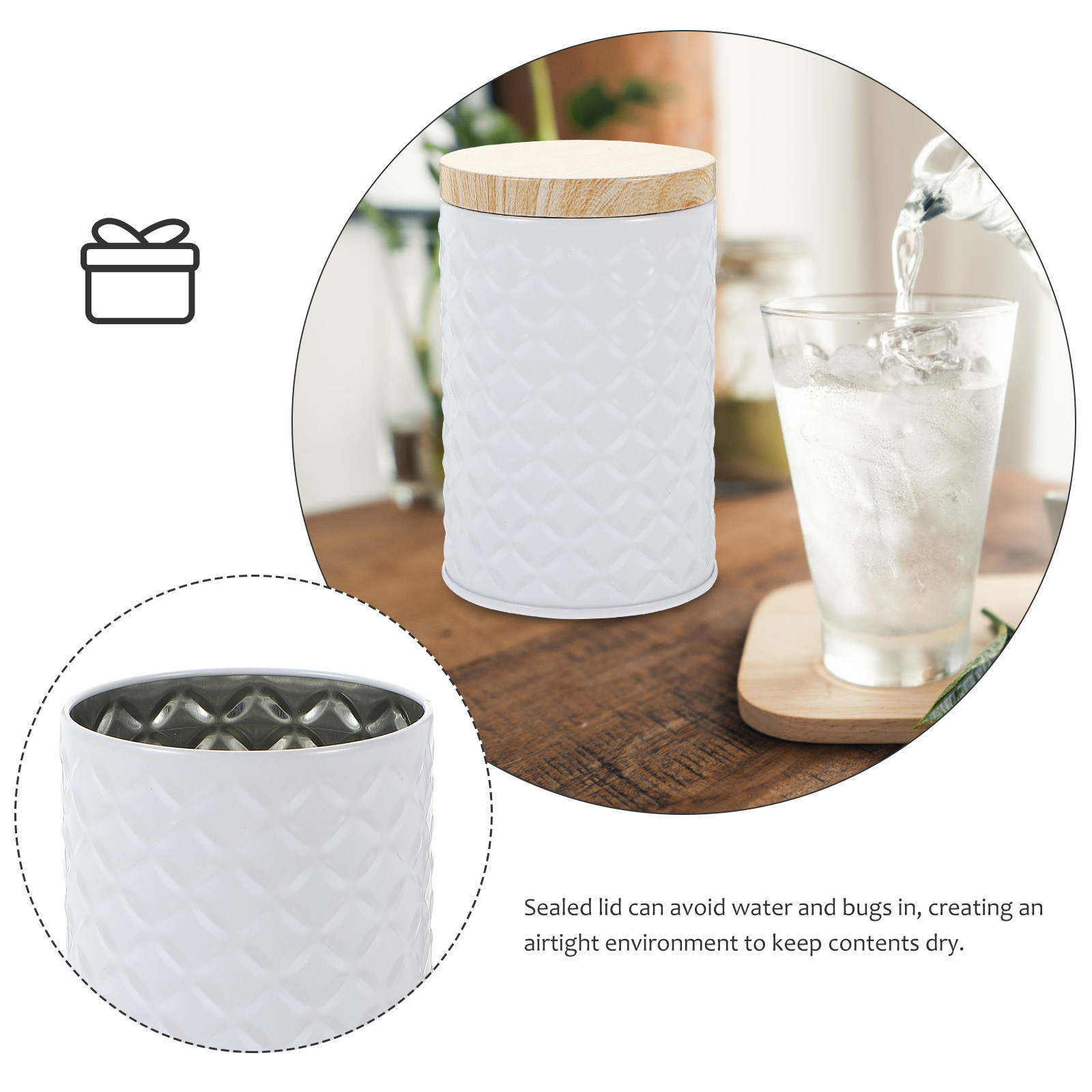 2Pcs Food Grade Tinplate Stora - đánh giá và giá Food Storage With Lids