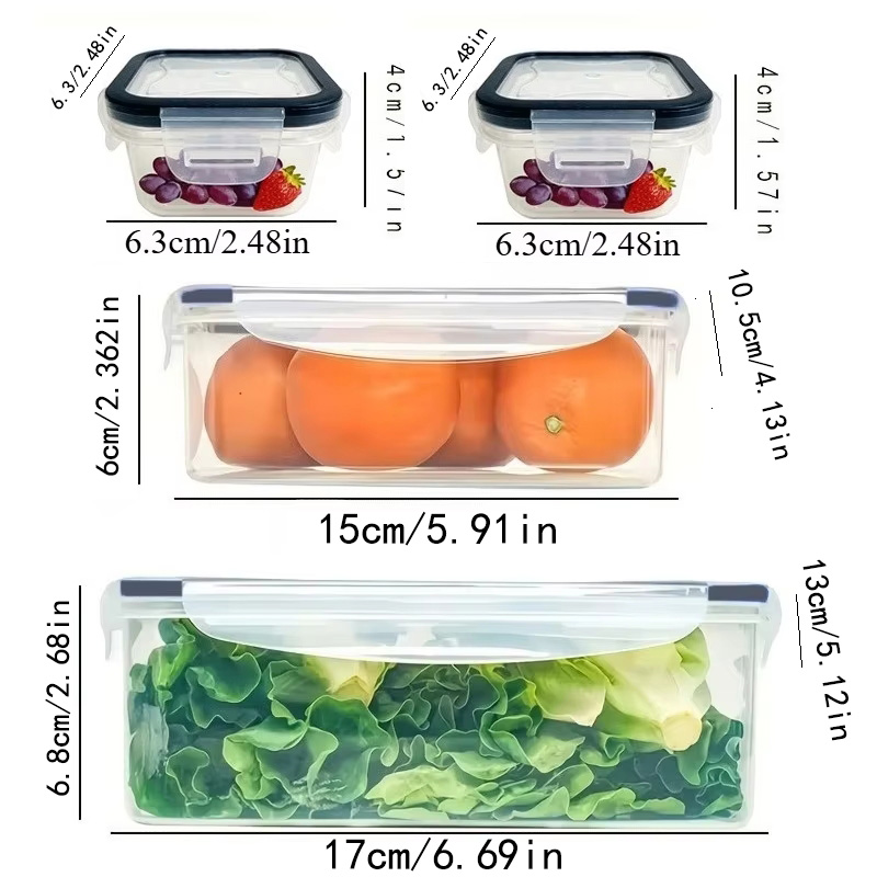 8Pcs Set Includes 4 Containers - đánh giá và giá Food Storage For Room