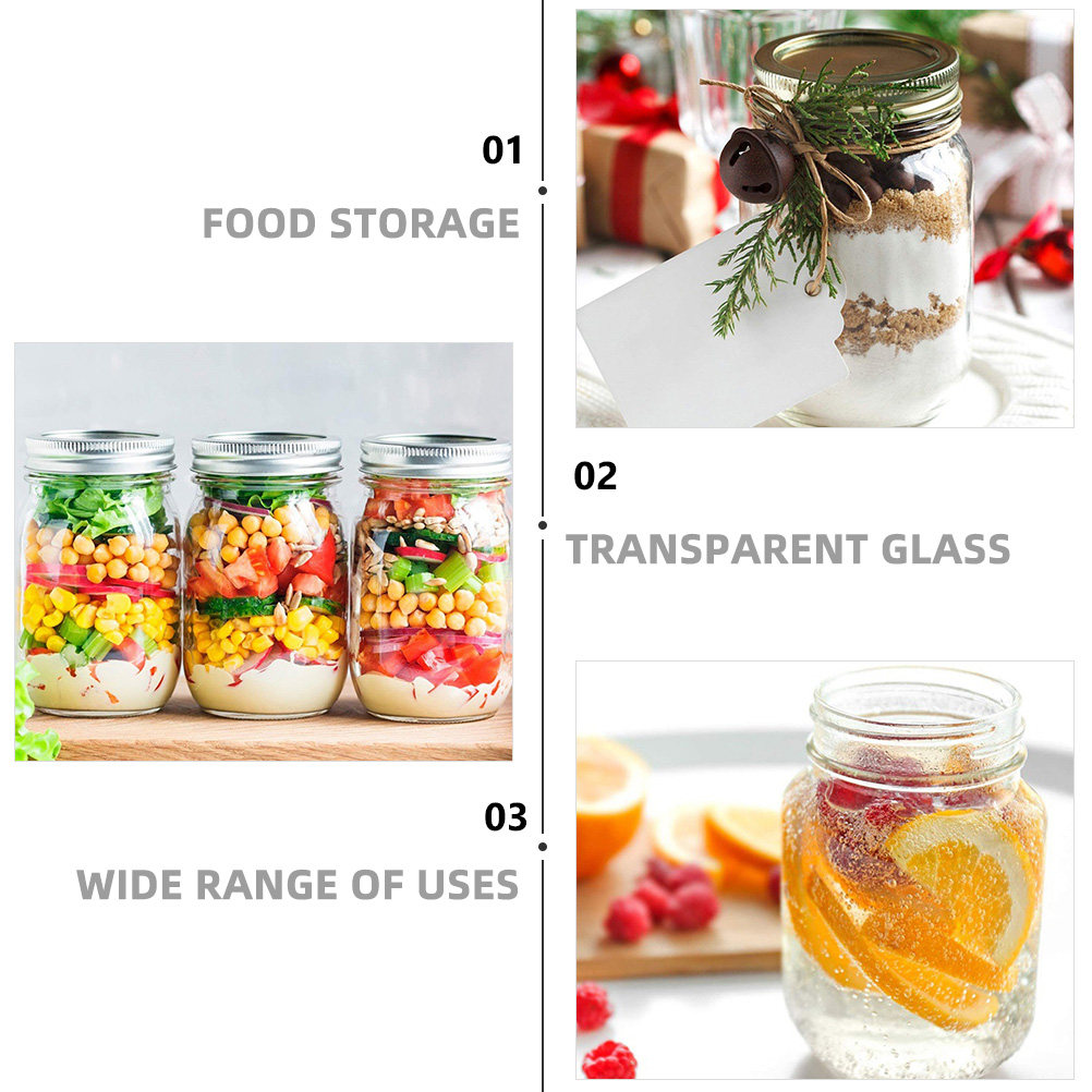 6Pcs Transparent Round Glass J - đánh giá và giá Food Storage With Lids