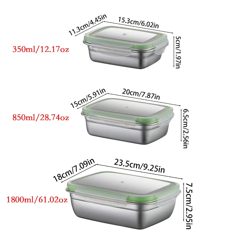 304 Stainless Steel Lunch Box  - đánh giá và giá Food Storage Boxes With Lids