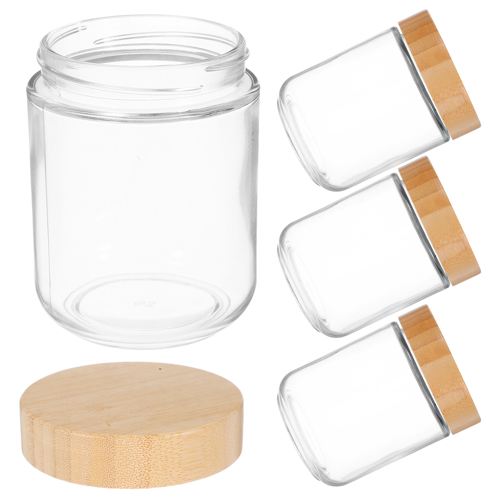 4Pcs Transparent Glass Jars wi - đánh giá và giá Food Storage With Lids
