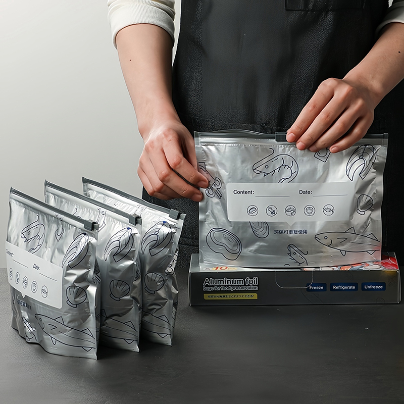 Bag of 10 Large Aluminum Foil  - đánh giá và giá Food Storage Bags Zip Lock Pouch