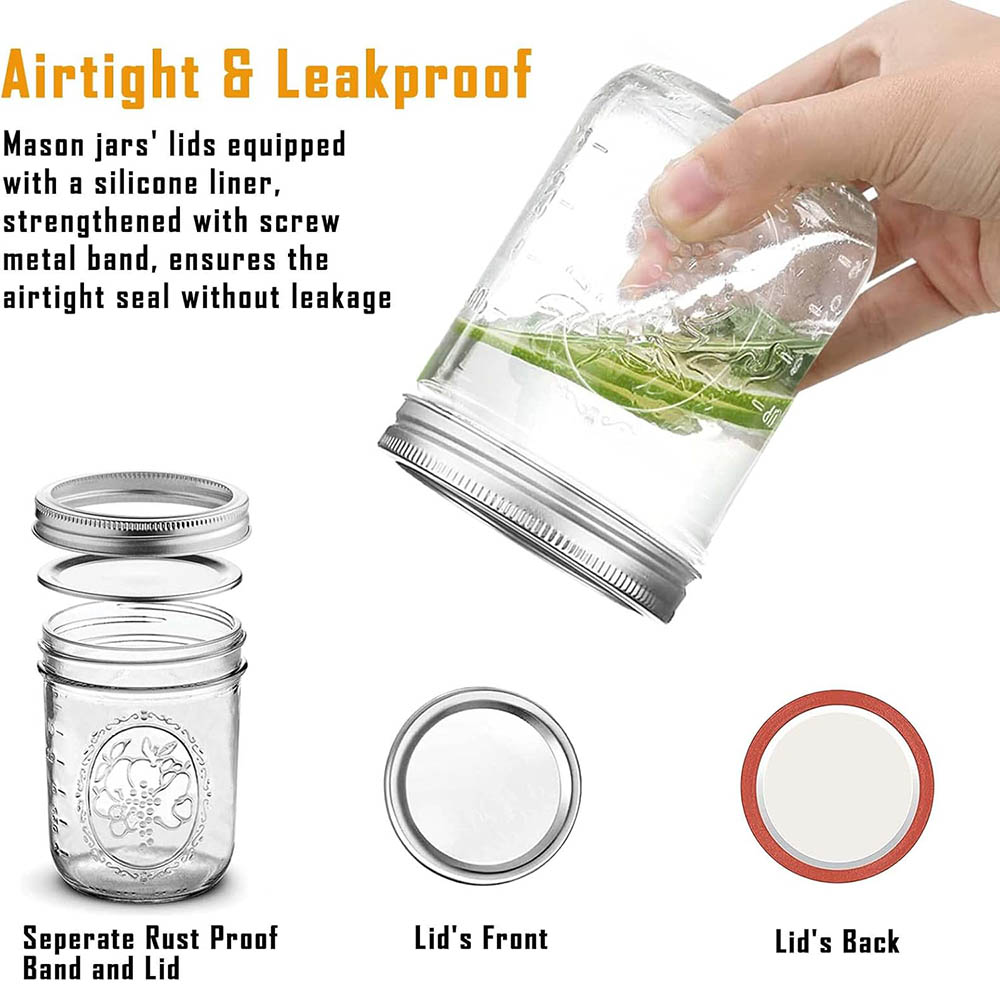 16oz Wide Mouth Mason Jars wit - đánh giá và giá Food Storage With Lids