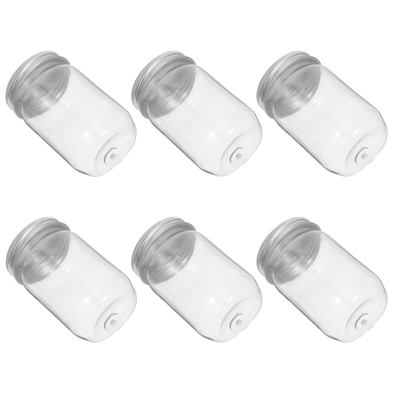 6Pcs Clear Plastic Mason Jars  - đánh giá và giá Food Storage With Lids