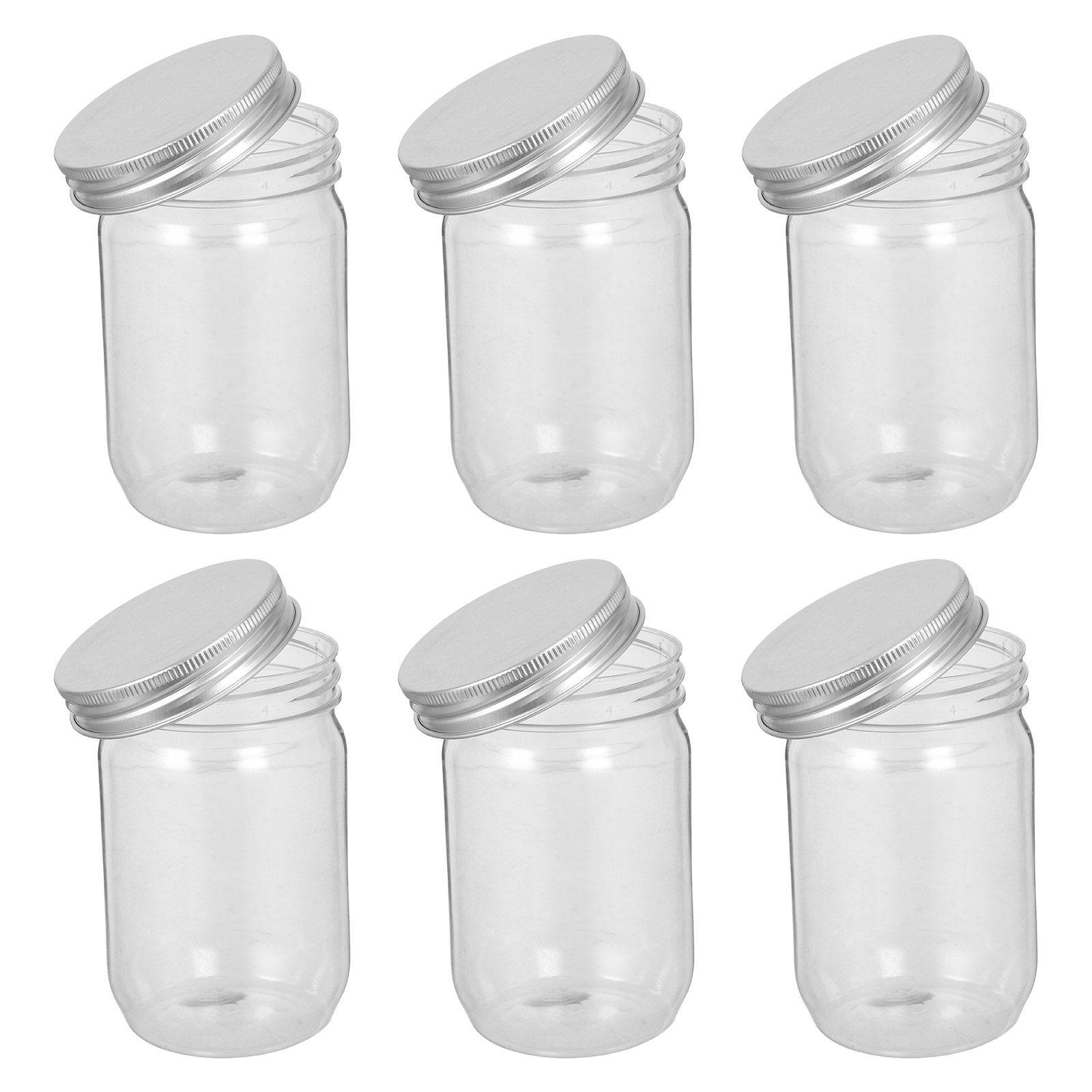 6Pcs Clear Plastic Mason Jars  - đánh giá và giá Food Storage With Lids
