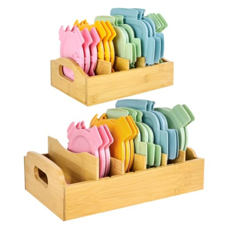 2 Pack Bamboo Lid Organizer, 1 - đánh giá và giá Food Storage With Lids