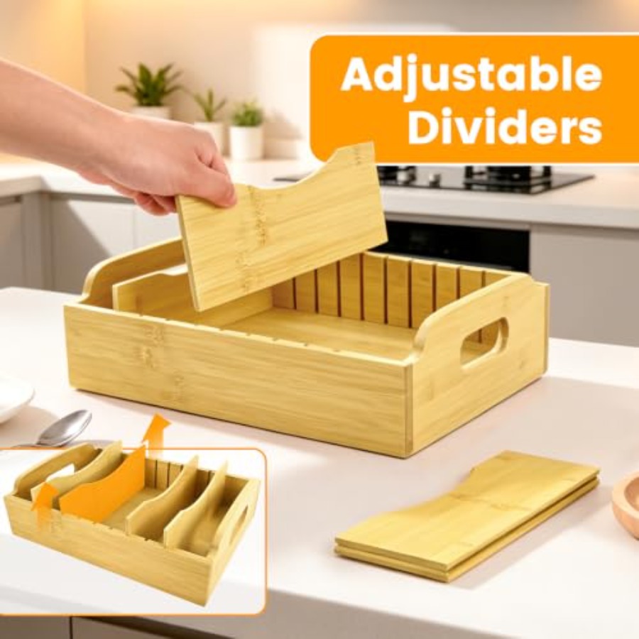 2 Pack Bamboo Lid Organizer, 1 - đánh giá và giá Food Storage With Lids
